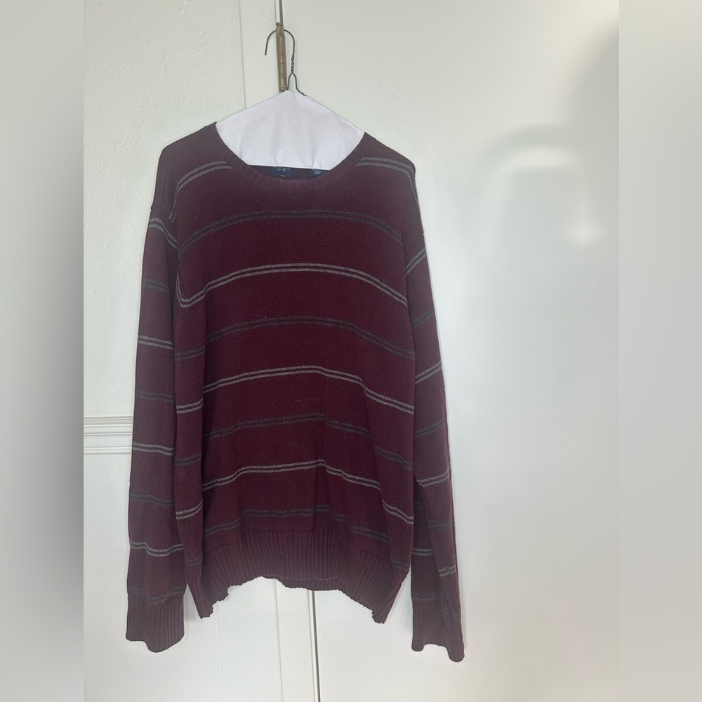 Arrow Maroon Crewneck Sweater 100 % cotton Soft Knit Casual size M